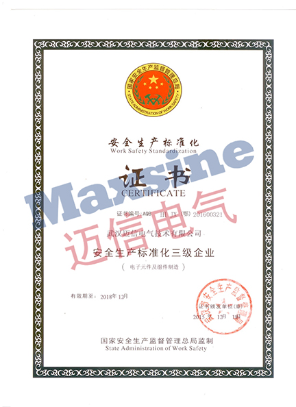 武漢邁信電氣技術有限公司獲得2017年度東湖高新區(qū)（武漢自貿片區(qū)）安全生產(chǎn)工作優(yōu)秀單位表彰